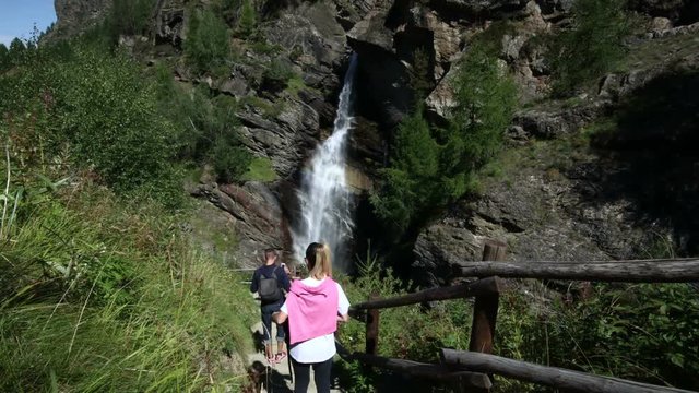 Lillaz waterfalls in Cogne in Aosta Valley