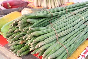 Fresh moringa in market