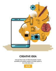 Be creative poster with information cartoons vector illustration graphic design