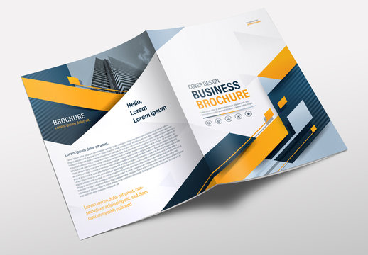 Brochure Layout with Yellow and Blue Accents
