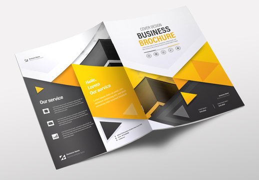 Brochure Layout with Yellow and Gray Accents
