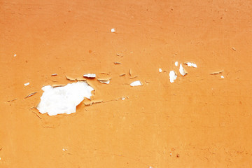 dark brown grunge background. Black white orange old weathered surface in horror style. Dirty spots, cracks, splashes. Abstract texture of a rusty aged surface