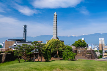 甲府城跡と甲府市街