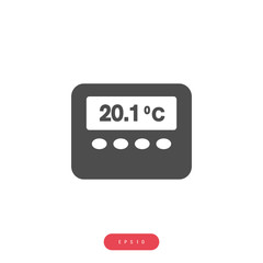 Wall display shows air temperature Vector İcon, Eps10
