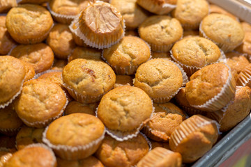 Mini banana cup cake sold at the market.