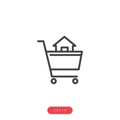 real estate shopping Vector İcon, Eps10
