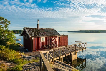 Fotobehang Archipel aan de Zweedse kust bij Stockholm © Rico Ködder