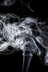 Movement of smoke,Abstract white smoke on black background