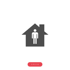 Home and person Vector İcon, Eps10