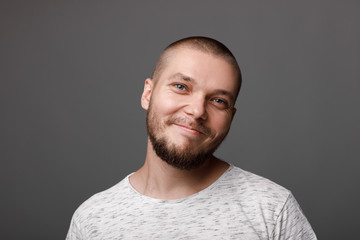 the portrait of the young bearded man