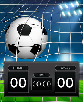 A soccer scoreboard template