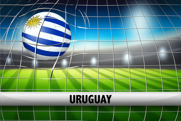 Uruguay soccer ball flag
