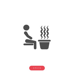 Man sitting side hot water Vector İcon, Eps10