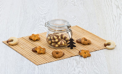 cookies and a jar of biscuits on the kitchen table
