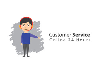 a customer service man website background illustration