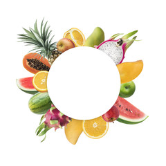 Fruits market festival concepts ideas with white copy space background
