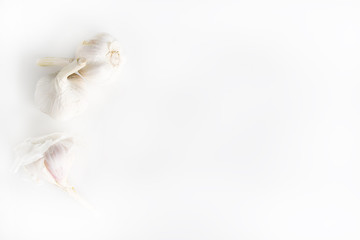 Garlic on a white background. Food concept