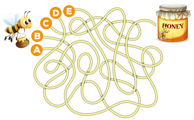 Bee and honey maze concept © GraphicsRF