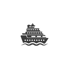 Fototapeta na wymiar Ship, cruise, motorboat Vector İcon, Eps10