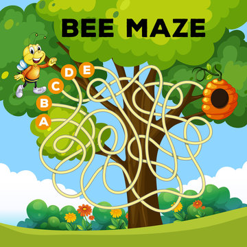 fun bee maze concept