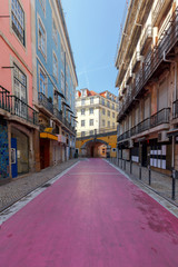 Fototapeta premium Lisbon. Pink street.