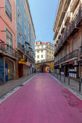 Lisbon. Pink street.
