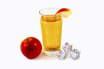 A glass of Apple juice with Apple
