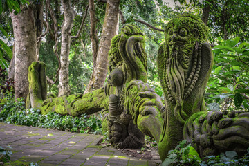 Stone Sculptures in Sacred Monkey Forest © tashka2000