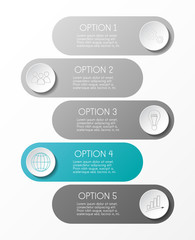 Infographic template with business icons. Vector.