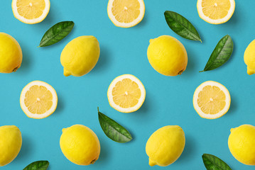Colorful fruit pattern of lemons