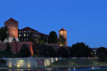 Wawel castel in the evening
