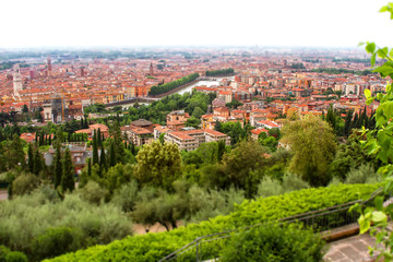 Fototapeta na wymiar Image view of Verona, tourist center of Italy. Summer time