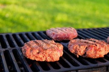 the Burgers on the grill grate