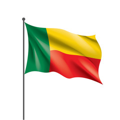 Benin flag, vector illustration on a white background