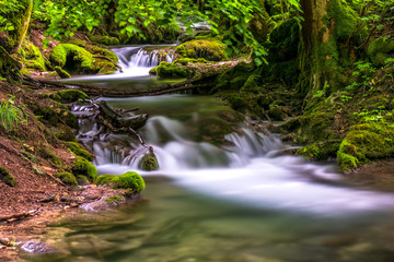 Bad Uracher Wasserfälle, langzeitbelichtet