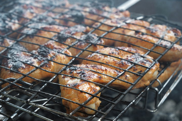 barbecue chicken with crispy crispy crust