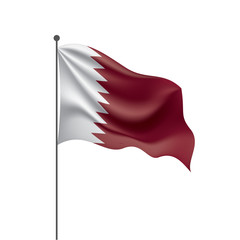 Qatar flag, vector illustration on a white background
