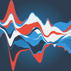 Big data visualization. Streamgraph. Futuristic infographic. Inf