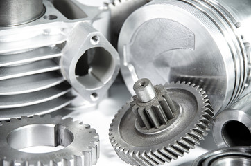 motorcycle detail on white background