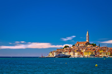 Town of Rovinj ancient architecture and waterfront view