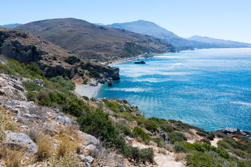 Fototapeta na wymiar Crete. Preveli beach on the South coast of the island