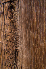 Fototapeta premium Close-up view of weathered wood grain texture background