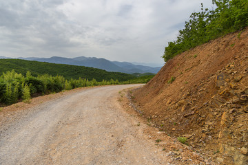 Scenic landscape view in Albanian Deje mountain.