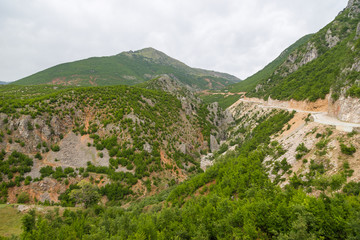 Fototapeta na wymiar Scenic landscape view in Albanian Deje mountain.
