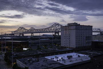 Skyline of New Orleans with bridge