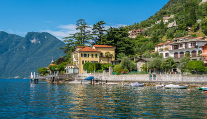 Fototapeta na wymiar Scenic sight in Sala Comacina, village on Lake Como, Lombardy, Italy.