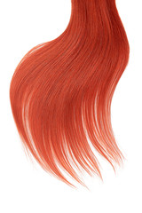 Red hair on white background