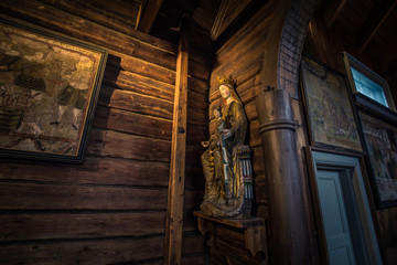 Hedalen - July 28, 2018: Inside the Wonderful Hedalen Stave Church, Norway