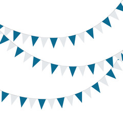 Oktoberfest background. Bright buntings garlands isolated on whi