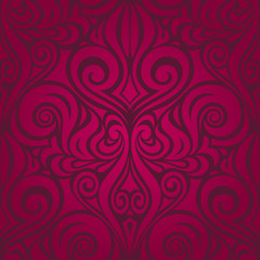 Dark Red decorative Flowers, floral ornate decorative vector pattern wallpaper design Background